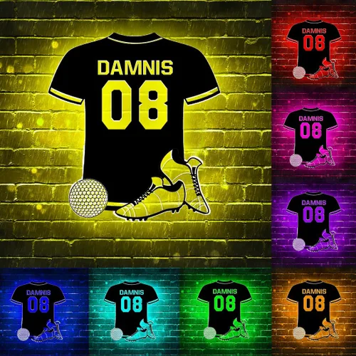 Miniatura 9 de Letrero de neón personalizado de baloncesto, luz nocturna LED de metal de baloncesto para arte de pared, 16 colores cambiantes de baloncesto