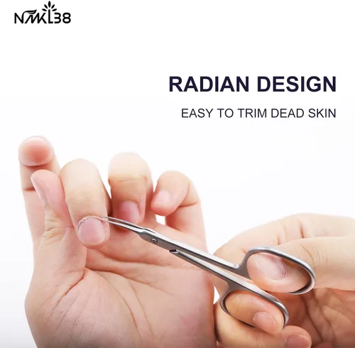 Miniatura 9 de Inox - Tijeras de punta de torre, cutícula, alicates para cutícula, removedor de piel muerta, kit de aseo de belleza para uñas, cejas y pestañas