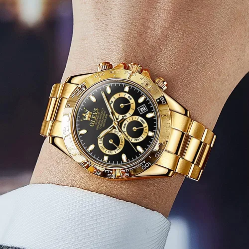 Miniatura 3 de OLEVS reloj mecánico automático, reloj de cuerda automático de lujo para hombre a prueba de agua, acero inoxidable.