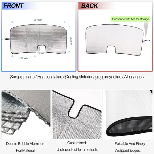 Miniatura 6 de Parasol para parabrisas para Honda Pilot 2016-2022/Ridgeline 2017-2025/Passport 2019-2025, parasol plegable para ventana delantera, protector solar