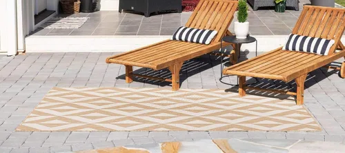 Miniatura 4 de Unique Loom Jill Zarin Outdoor Collection - Alfombra rectangular (2 pies 2 pulgadas x 3 pies 1 pulgadas, rectangular, beige y marrón)
