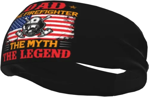 Miniatura 3 de Dad The Firefighter The Myth The Legend Headband for Men Women Sports Sweatband for Fitness Exercise Moisture Wicking Running Yoga Hairbands