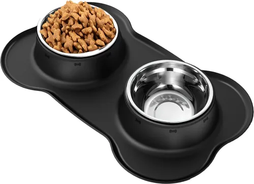 Miniatura 16 de AsFrost Cuencos para comida de perro de acero inoxidable Cuencos para mascotas y cuencos para agua de perro sin derrames ni deslizamiento, cuencos
