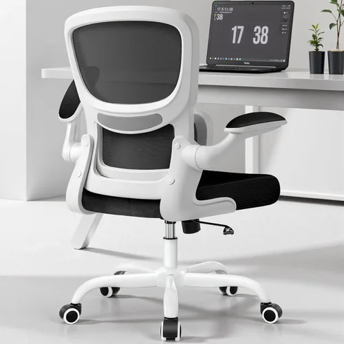 Miniatura 18 de BESTFAIR Silla de oficina ergonómica, silla de escritorio de malla transpirable cómoda con soporte lumbar, silla de escritorio para el hogar