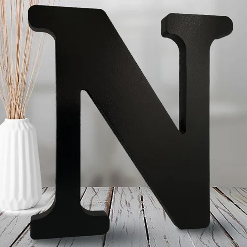 Miniatura 30 de AOCEAN Letras de madera negra de 8 pulgadas Letras de madera sin terminar para decoración de Halloween Letras decorativas de pie Tablero
