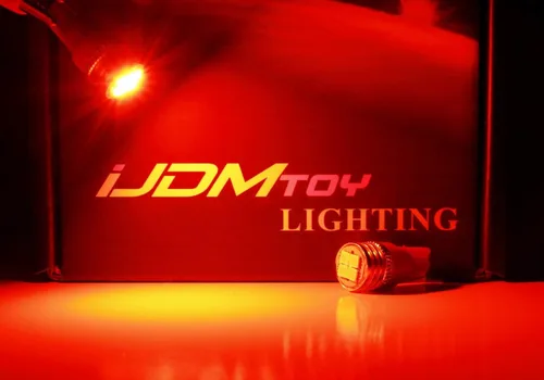 Miniatura 9 de iJDMTOY Bombillas de repuesto brillantes de alta potencia 4-SMD de color rojo brillante compatibles con caja de camioneta/carga de montaje alto