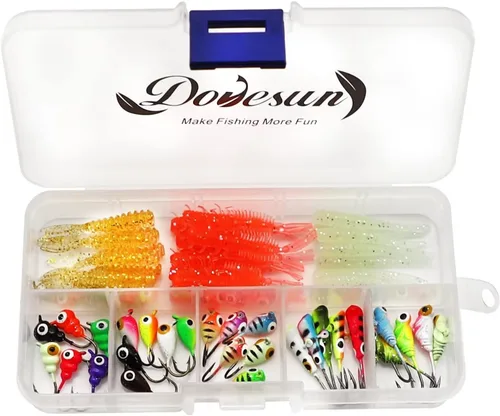 Miniatura 8 de Kit de Pesca Dovesun Señuelos de Pesca en Hielo Plantillas de Pesca en Hielo Señuelos de Pesca en Hielo para Lucios Señuelos de Crappie 135