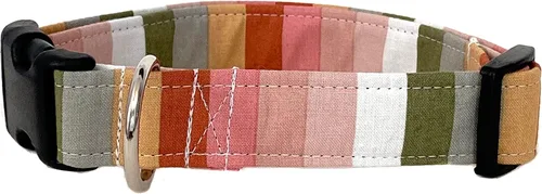 Miniatura 3 de Boho Stripe Dog Collar with Buckle - Made in the USA - Handmade by Collars by Design (Medium)