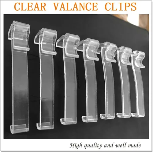 Miniatura 3 de Clips de cenefa de 3.25 pulgadas, clips de cenefa de plástico transparente para horizontal (6 piezas)