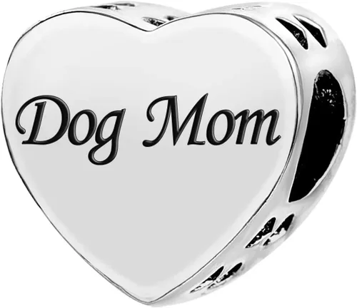 Miniatura 3 de KunBead Venta Perro Pata Plata Corazón Mamá Niña Graduación Barato Madre Hijo Nuevo Charm De Grano Para Pulsera Collar, Metal, Cobre