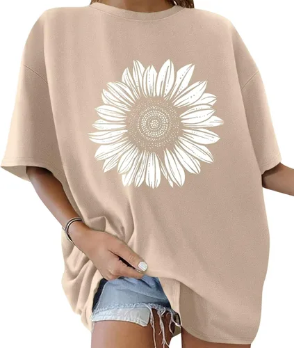 ORANDESIGNE Camisetas de algodón de gran tamaño para mujer, camisetas gráficas de manga corta, tops vintage, ropa casual de verano 2025