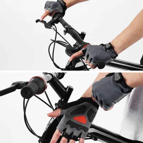 Miniatura 8 de Accmor Guantes de ciclismo para hombres y mujeres, guantes de ciclismo de medio dedo, guantes de bicicleta de carretera MTB, guantes antideslizantes