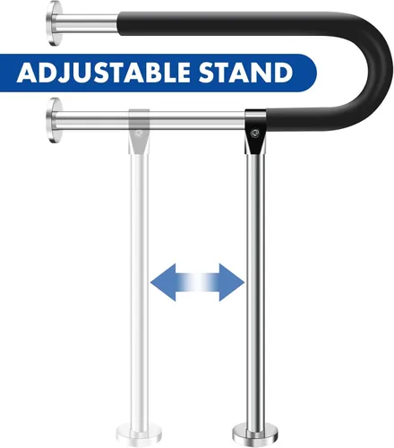 Miniatura 6 de Barras de agarre de acero inoxidable para discapacitados, pasamanos de inodoro de 23.6 pulgadas, barra de seguridad para baño, barra de soporte