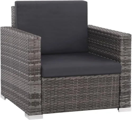 Miniatura 2 de Ensemble de Salon de Jardin Modulaire 12 Pièces Gris y Rotin Synthétique PE Résistant aux Intempéries Pour Terrasse, Balcon et Jardin con Coussins