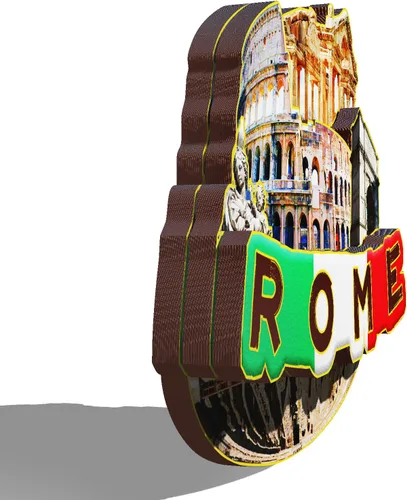 Miniatura 2 de Imán de madera de Italia Roma 3D para nevera, recuerdos coleccionables, decoración hecha a mano, artesanías 2