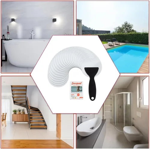 Miniatura 6 de Secopad 24 PCS Calcomanías Originales Antideslizantes para Bañera, Seguridad para Bañeras y Duchas, Bandas Antideslizantes Adhesivas, Raspador