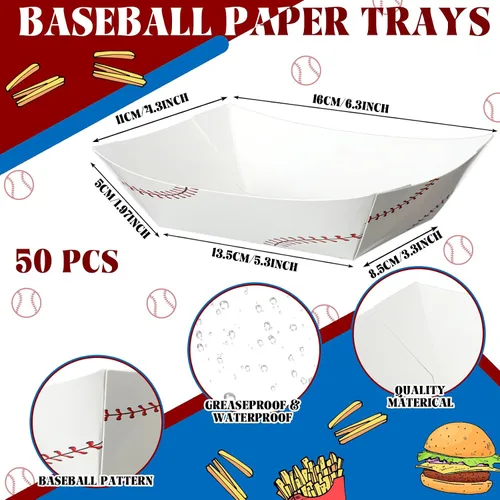 Miniatura 2 de Marsui Juego de 100 suministros de fiesta de baloncesto, golf, sóftbol, fútbol, béisbol, bandejas, alimentos, barcos con hojas de papel encerado