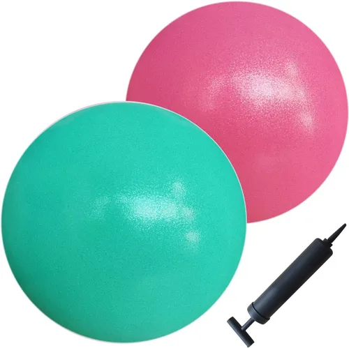AppleRound Exercise Ball with Pump, 9-Inch Small for Pilates, Yoga, Core Stability - Choose: [Pack of 1 Ball + 1 Pump] or [Pack of 2 Balls + 1 Pump]