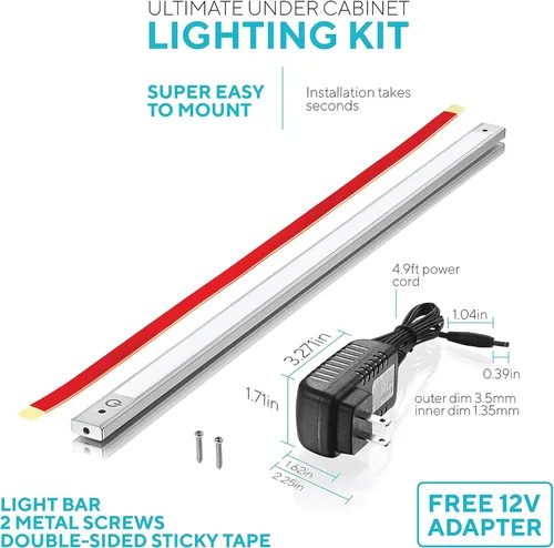 Miniatura 2 de phonar Lámparas LED de iluminación debajo del gabinete de 24 pulgadas para armario de cocina, luz LED de mostrador con enchufe en iluminación LED