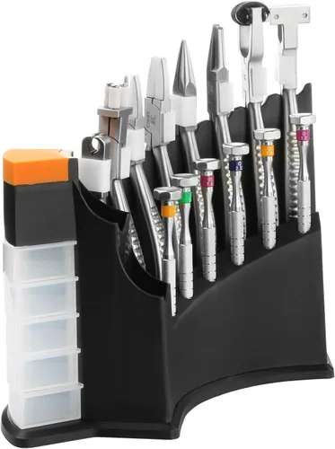 Miniatura 3 de Kit de herramientas de reparación de lentes ópticas de lujo de 14 piezas, juego de reparación de gafas de acero inoxidable con 8 alicates y 6