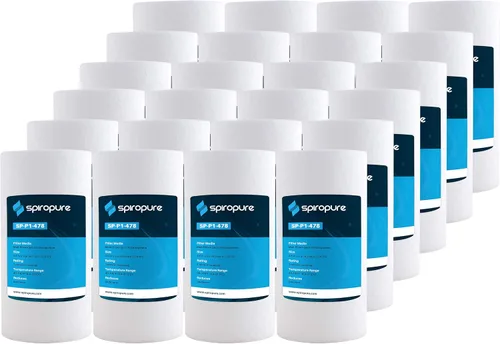 SpiroPure SP-P1-478 5x2.5 Cartucho de filtro de agua de sedimento de polipropileno fundido fundido hilado de 1 micrón SDC-25-0501 (caja de 24)