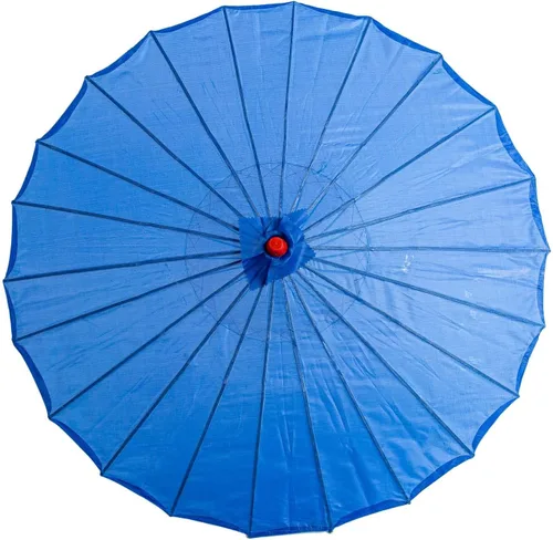 THY COLLECTIBLES Sombrilla china japonesa de 33 pulgadas para bodas, fotografías, disfraces, cosplay, decoración y otros eventos, color liso (azul)