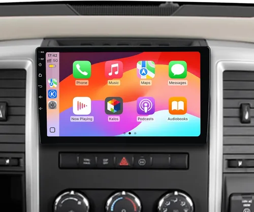 Junsun Radio de coche estéreo Android 12 para Dodge Ram 1500 2500 2009-2012 Jeep Wrangler JK 2008-2018 con CarPlay Android Auto inalámbrico