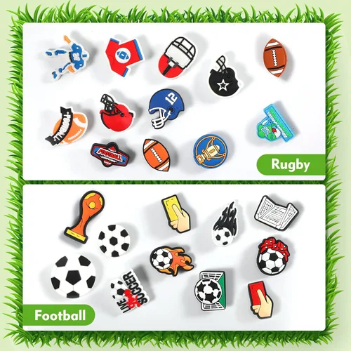 Miniatura 4 de Hroatpk Dijes para zapatos deportivos, 40, 139 piezas de bolas con letras y números para decoración de zapatos, accesorios para zapatos de rugby