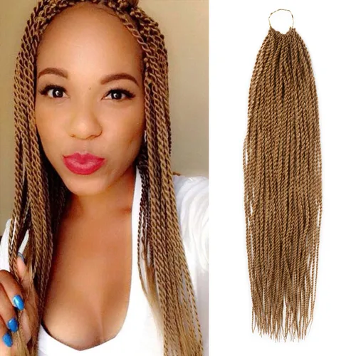 Miniatura 37 de AU-THEN-TIC Cabello senegalés con trenzas de ganchillo de 22 pulgadas, 6 paquetes de 40 mechones por paquete, extensiones de cabello de ganchillo