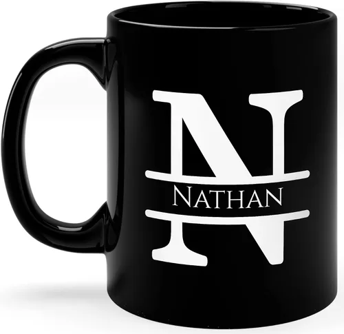 Miniatura 21 de Taza de café personalizada con monograma, letra inicial A personalizada para mujeres, hombres, niñas, niños, papás, mamás amigos, taza de café