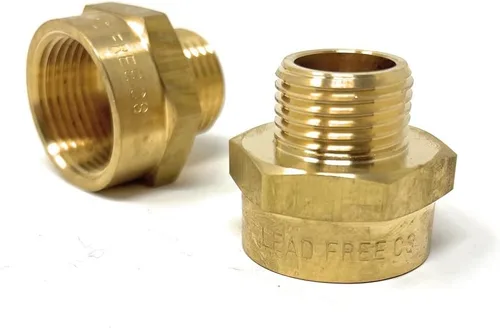 Miniatura 42 de Adaptador de latón sin plomo Cascada, rosca G británica BSPP macho a NPT hembra (1" x 1" (1 pieza))