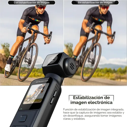 Miniatura 4 de Cámara Corporal 4K con Micrófono Externo, Mini Cámara de Vídeo y Audio de Bolsillo con Rotación de 270° para Deporte al Aire Libre, Bicicleta