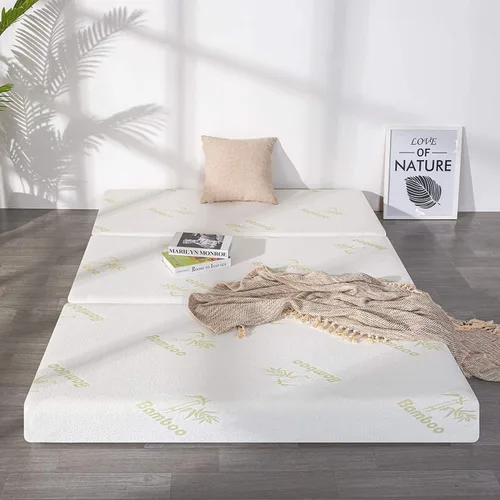 Miniatura 2 de Inofia Colchón plegable tamaño individual, colchón de espuma viscoelástica triple de 6 pulgadas con funda extraíble ultrasuave, parte inferior