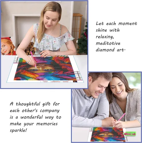 Miniatura 6 de SKRYUIE Kits de pintura de diamantes de animales 5D, kits de arte de diamantes para adultos, pingüinos de la Antártida, taladro redondo completo