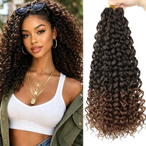 Miniatura 9 de 8 Packs Curly Crochet Hair GOGO Curl Crochet Hair for Black Women Deep Wave Braiding hair Water Wave Crochet hair Extensions Synthetic Bohemian