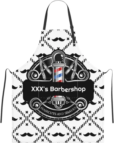 Miniatura 29 de Delantal de barbería personalizado para hombres, delantal de peluquería personalizado con bolsillos, delantal ajustable personalizado para peluquería
