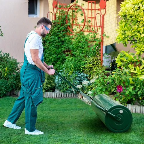 Miniatura 3 de COSTWAY Empuje/remolque del rodillo del césped detrás de un rodillo del tambor del césped del tractor para la granja del parque de la yarda del Verde