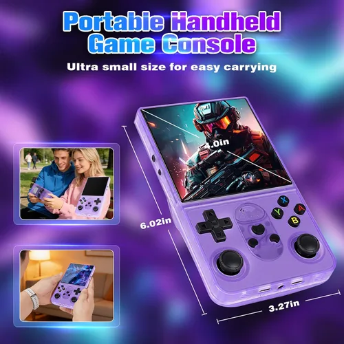 Miniatura 7 de S600 - Consola de juegos portátil retro, pantalla IPS de 4 pulgadas 720p, 128 GB con más de 18,000 juegos preinstalados, batería de 3500 mAh para un