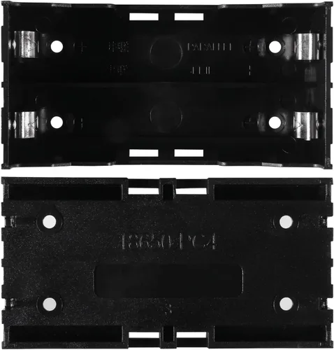 Miniatura 2 de 6 unids 18650 caja de batería titular 2 ranuras x 3.7 V 18650 caja de almacenamiento de batería, en paralelo negro baterías clip caja con pin