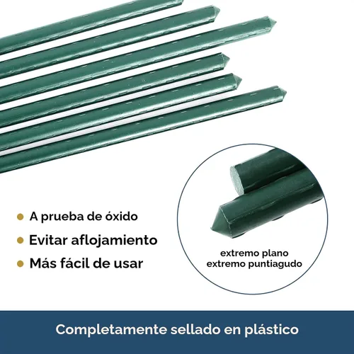 Miniatura 4 de NANOPRETTY Estacas de jardín de 8 pies para soporte de plantas al aire libre, varillas de metal de 0.78 pulgadas de diámetro, postes de metal