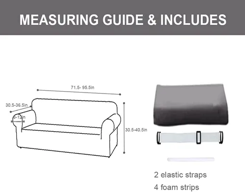Miniatura 2 de FY FIBER HOUSE - Funda superelástica de terciopelo para sofá de 3 plazas