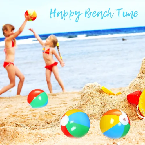 Miniatura 4 de Honoson Paquete de 50 mini bolas de playa para niños de 5 pulgadas, pequeñas bolas de playa inflables a granel para la piscina, regalos de fiesta