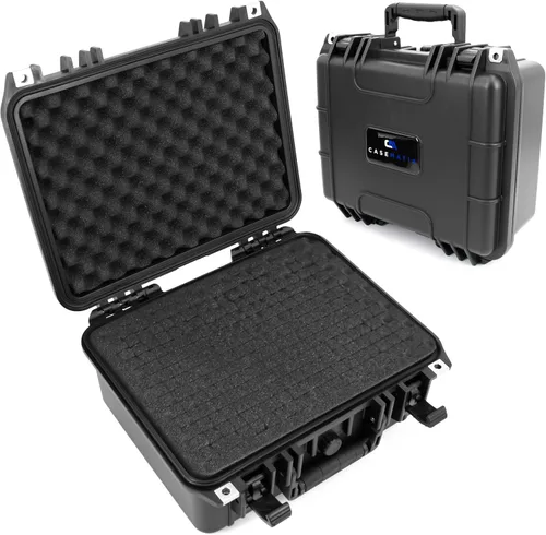 Miniatura 15 de CASEMATIX Estuche rígido pequeño impermeable de 9.5 pulgadas con espuma personalizable para electrónica portátil, herramientas y accesorios, funda