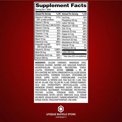 Miniatura 3 de Multivitamínico para mujeres 50 Plus – 100 tabletas, multivitamínico diario para mujer con vitaminas y minerales esenciales, vitaminas adultas