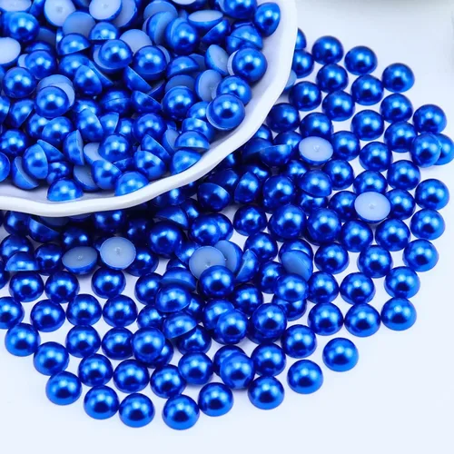 Miniatura 13 de 1500 PIEZAS 4mm Perlas Blancas de Media Parte Plana para Manualidades Joyería Álbum de Recortes Decoración de Uñas, Perlas de Parte Plana para Blanco