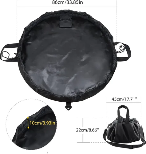 Miniatura 7 de Wetsuit Change Mat, Portable Large Beach Dry Bag Waterproof Changing Mats with Shoulder and Handle Strap for Surfing Negro