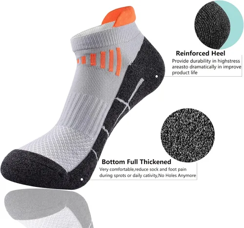 Miniatura 4 de JWMEET Mens Low Cut Ankle Athletic Socks Cotton Mesh Cushioned Running Ventilation Sports Tab Socks
