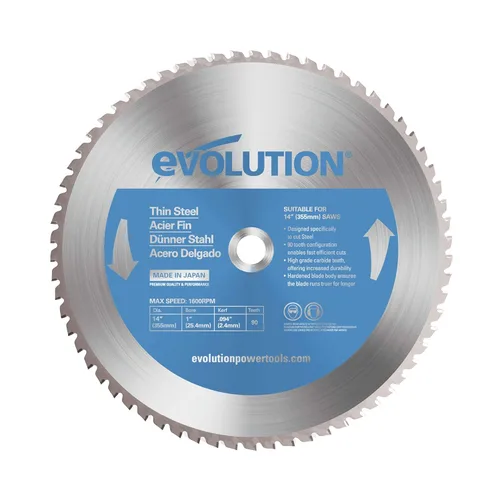 Miniatura 4 de Evolution 14BLADESS Cuchilla de acero inoxidable de 90 dientes de 14" Cuchilla de sierra TCT para Evolution S14CPS, S15CPS, S355MCS, S355CPSL
