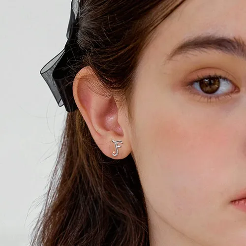 Miniatura 5 de CELESTIA 925 Sterling Silver Initial Earrings 26 Letter with Rose Gold Heart Earrings Studs