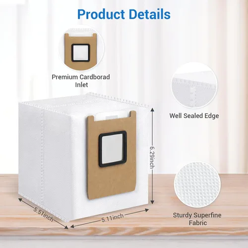 Miniatura 4 de Paquete de 14 bolsas de polvo, compatibles con Eufy E28 Omni/E25 Omni Robot Aspirador, 3 L de gran capacidad, diseño resistente a desgarros de 4